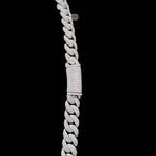 10mm Moissanite Miami Cuban Link Chain 22 Inch, 925 Sterling Silver Iced Out Hip Hop