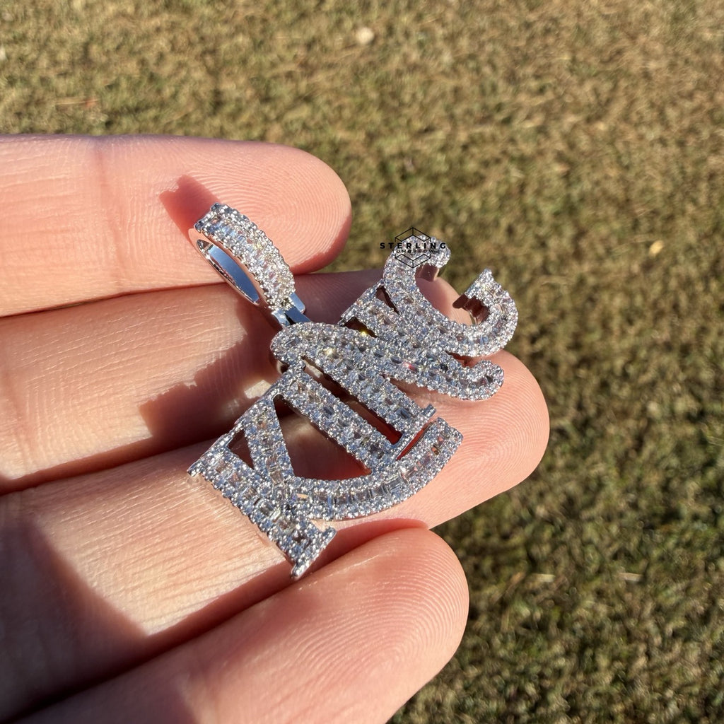 King Iced Pendant + Steel Rope Chain