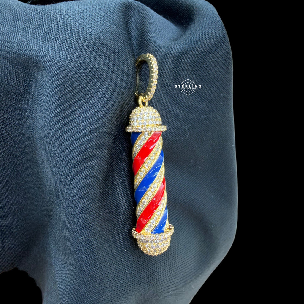 Barber Pole Pendant 14k Gold Finish