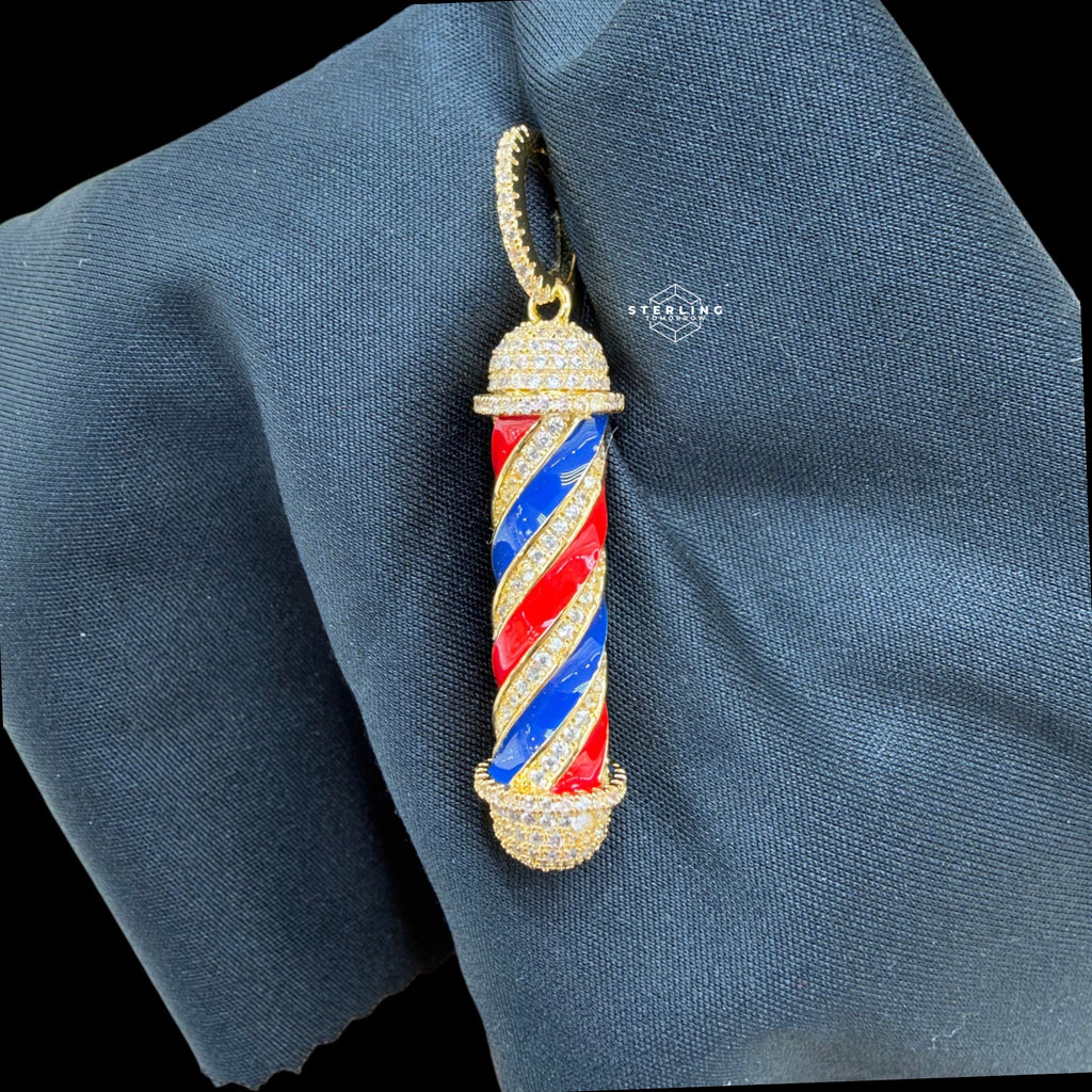 Barber Pole Pendant 14k Gold Finish