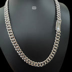 10mm Moissanite Miami Cuban Link Chain 22 Inch, 925 Sterling Silver Iced Out Hip Hop
