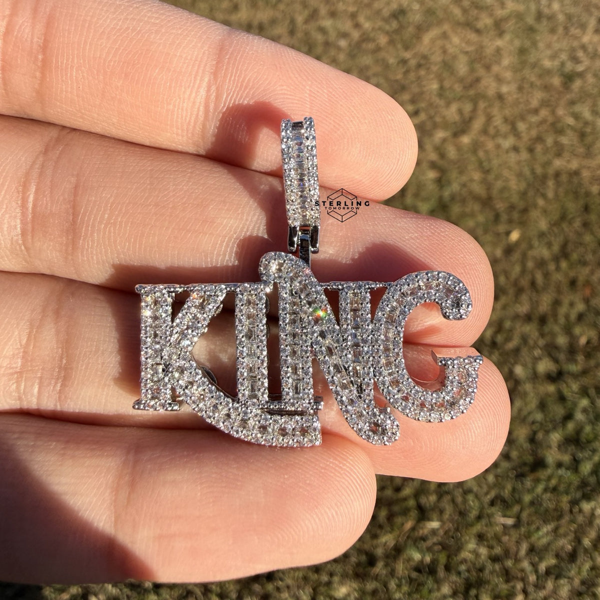 King Iced Pendant + Steel Rope Chain