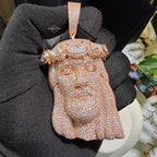 Moissanite XL Rose Gold Jesus Pendant - Faith Over Fear