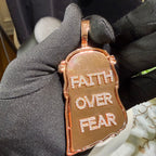 Moissanite XL Rose Gold Jesus Pendant - Faith Over Fear