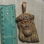 Moissanite XL Rose Gold Jesus Pendant - Faith Over Fear