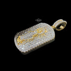 Virgin Mary Dog Tag Pendant 14k Gold Finish
