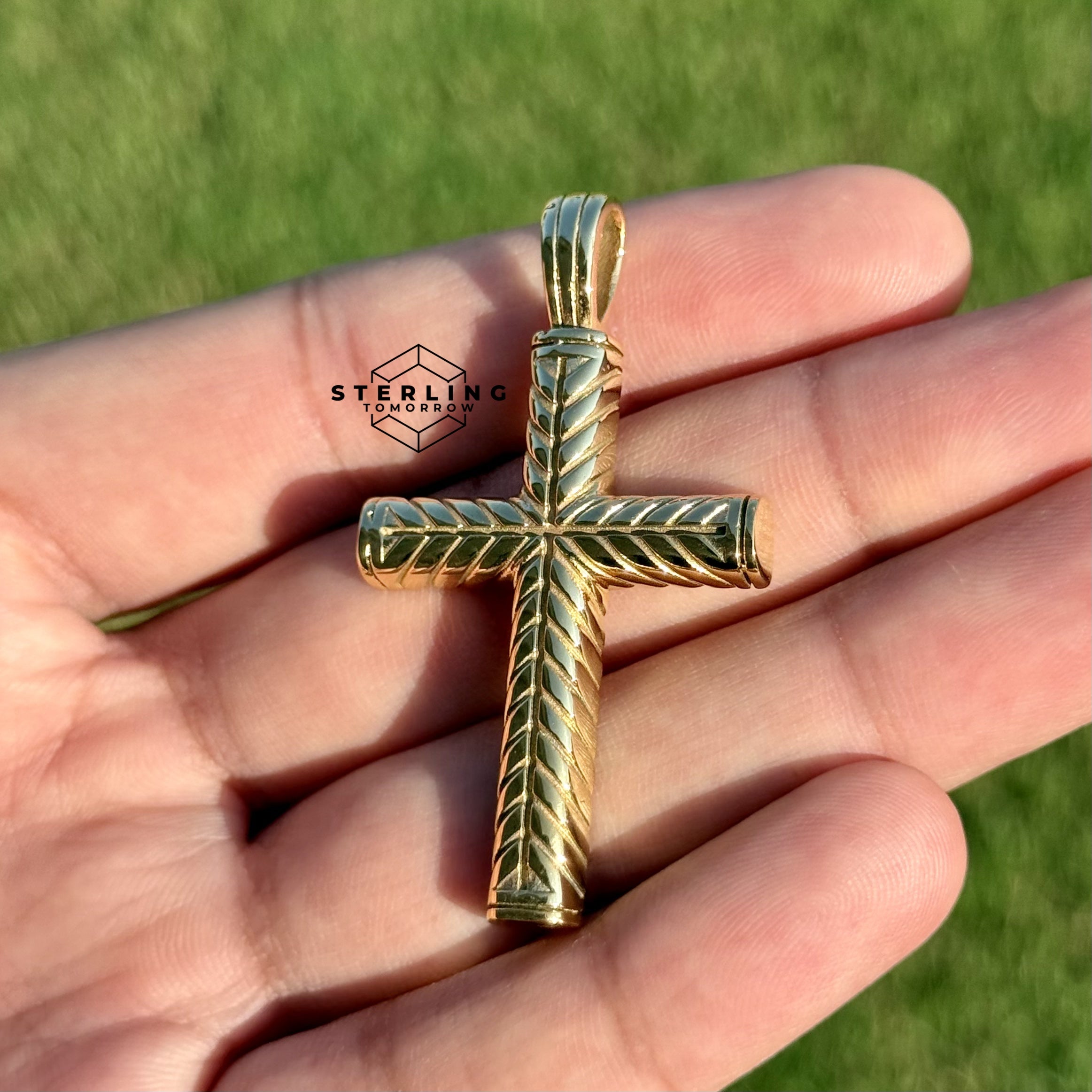 Rope Cross Stainless Steel Pendant