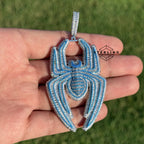 Blue Spider Pendant Iced Out Glow in the Dark