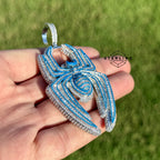 Blue Spider Pendant Iced Out Glow in the Dark