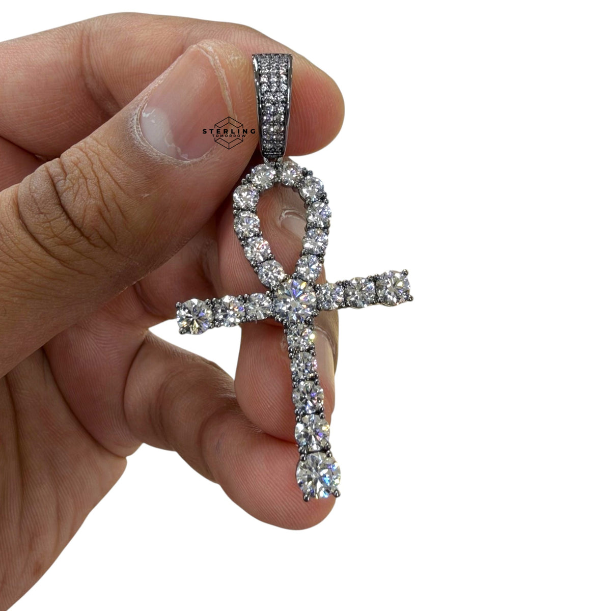 Rhodium Ankh Pendant