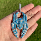 Blue Spider Pendant Iced Out Glow in the Dark