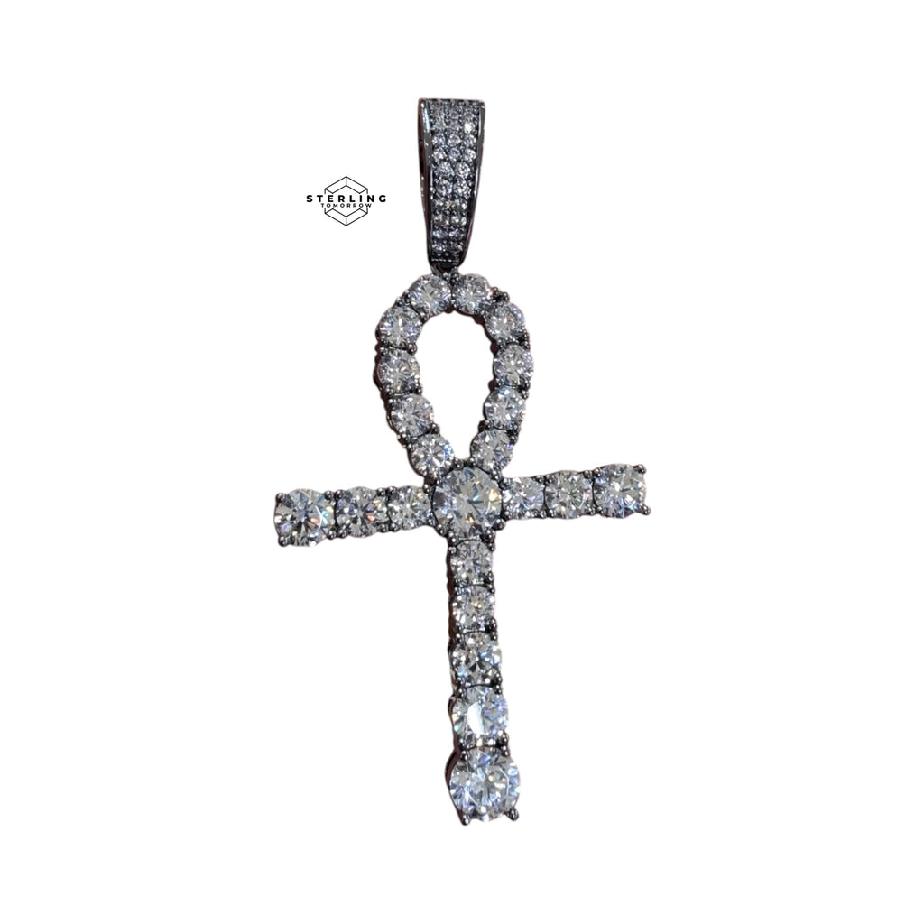 Rhodium Ankh Pendant