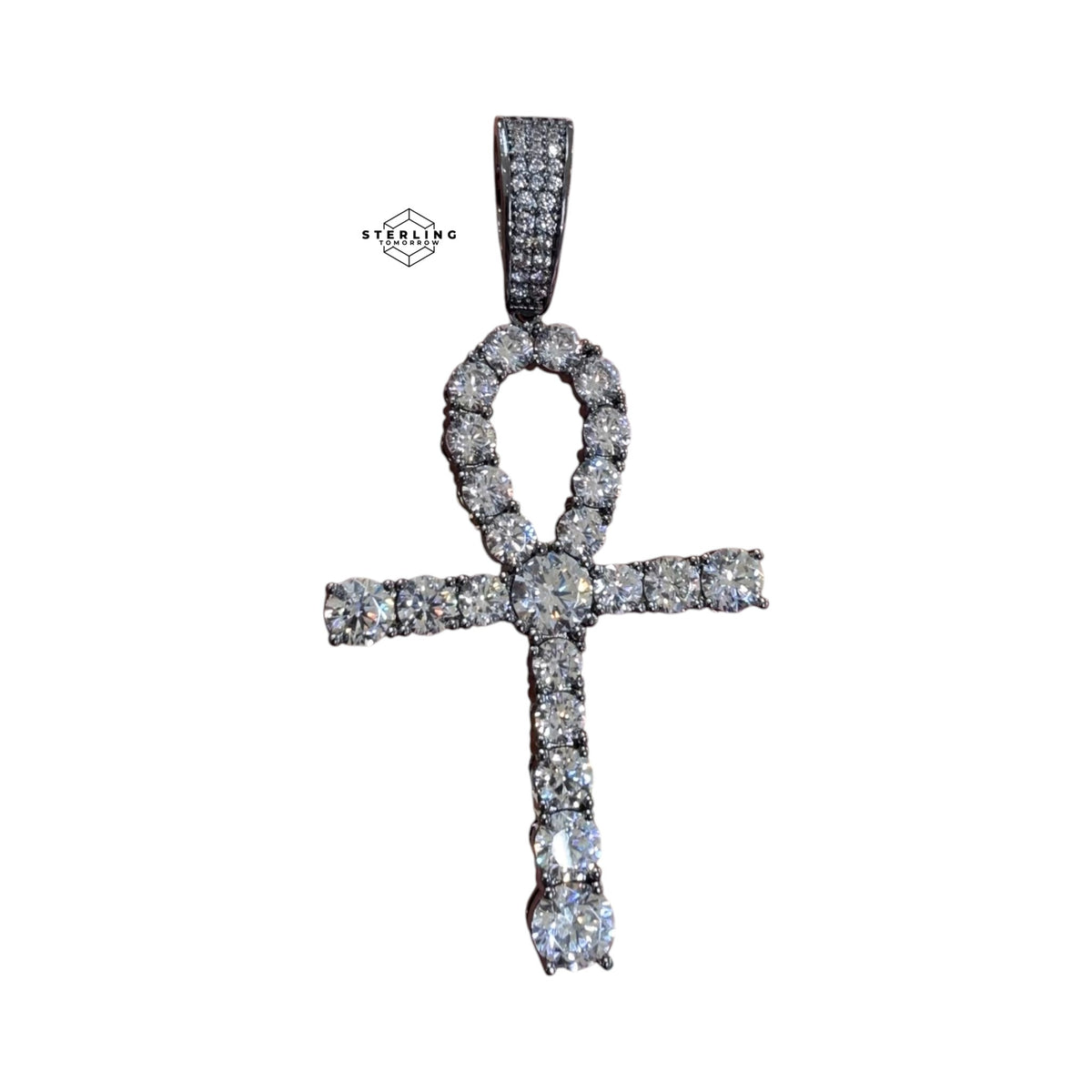 Rhodium Ankh Pendant