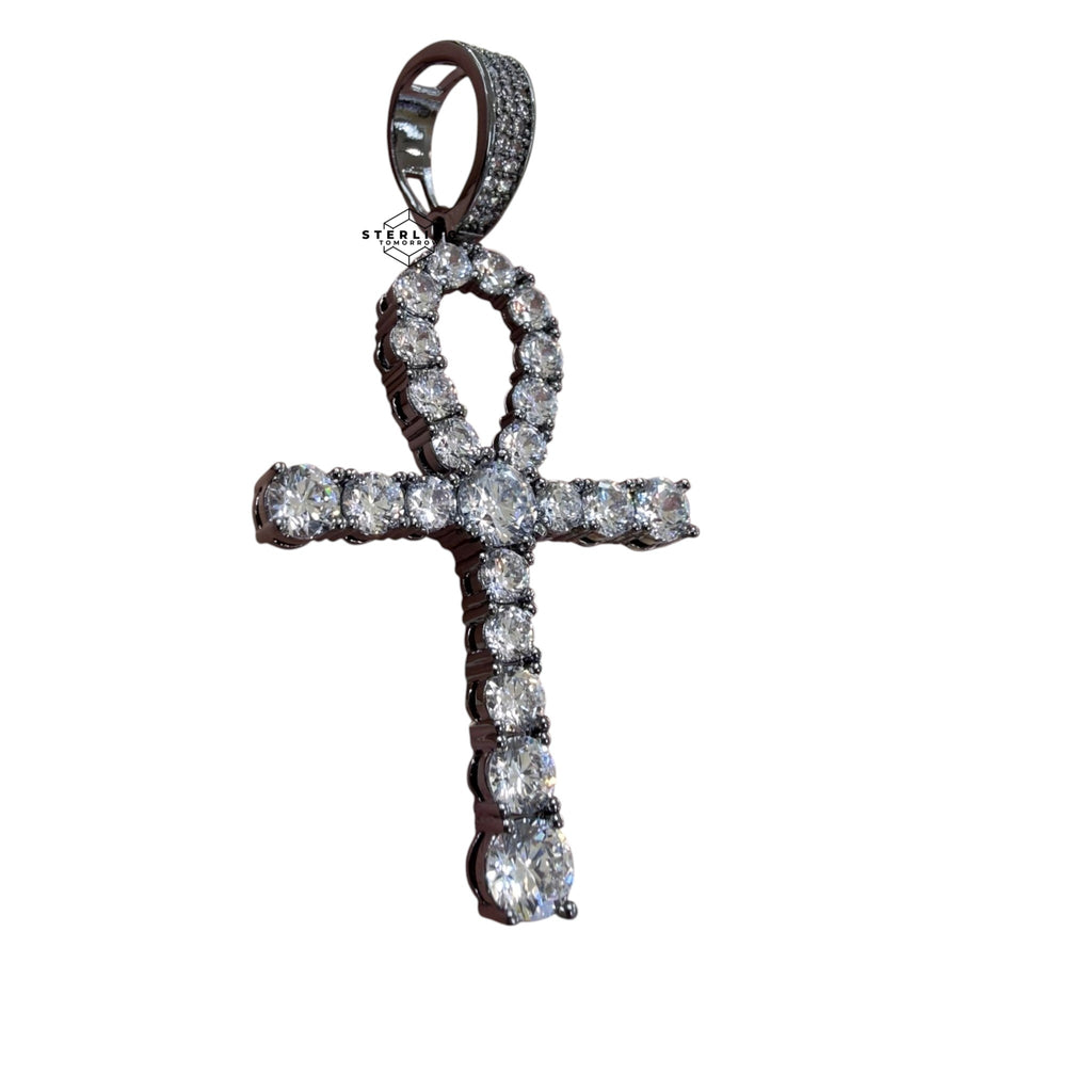 Rhodium Ankh Pendant