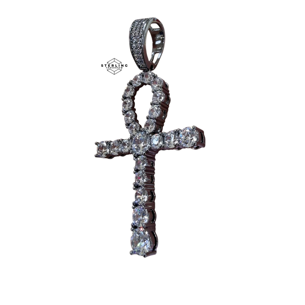 Rhodium Ankh Pendant