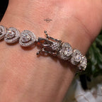 Moissanite Heart Bracelet, 8mm 7"
