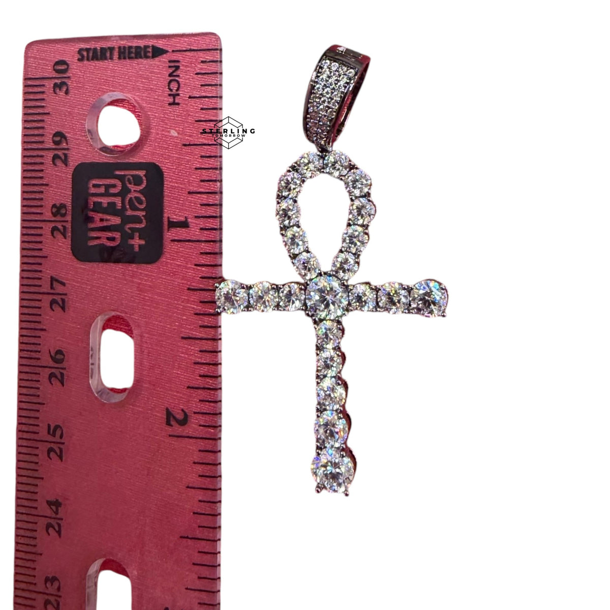 Rhodium Ankh Pendant