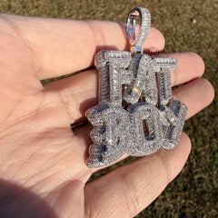 Fatboy Iced Statement Pendant + Steel Rope Chain