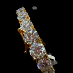 8mm Moissanite Tennis Bracelet 8 Inch, 14K Gold Plated 925 Silver, 2CT Links