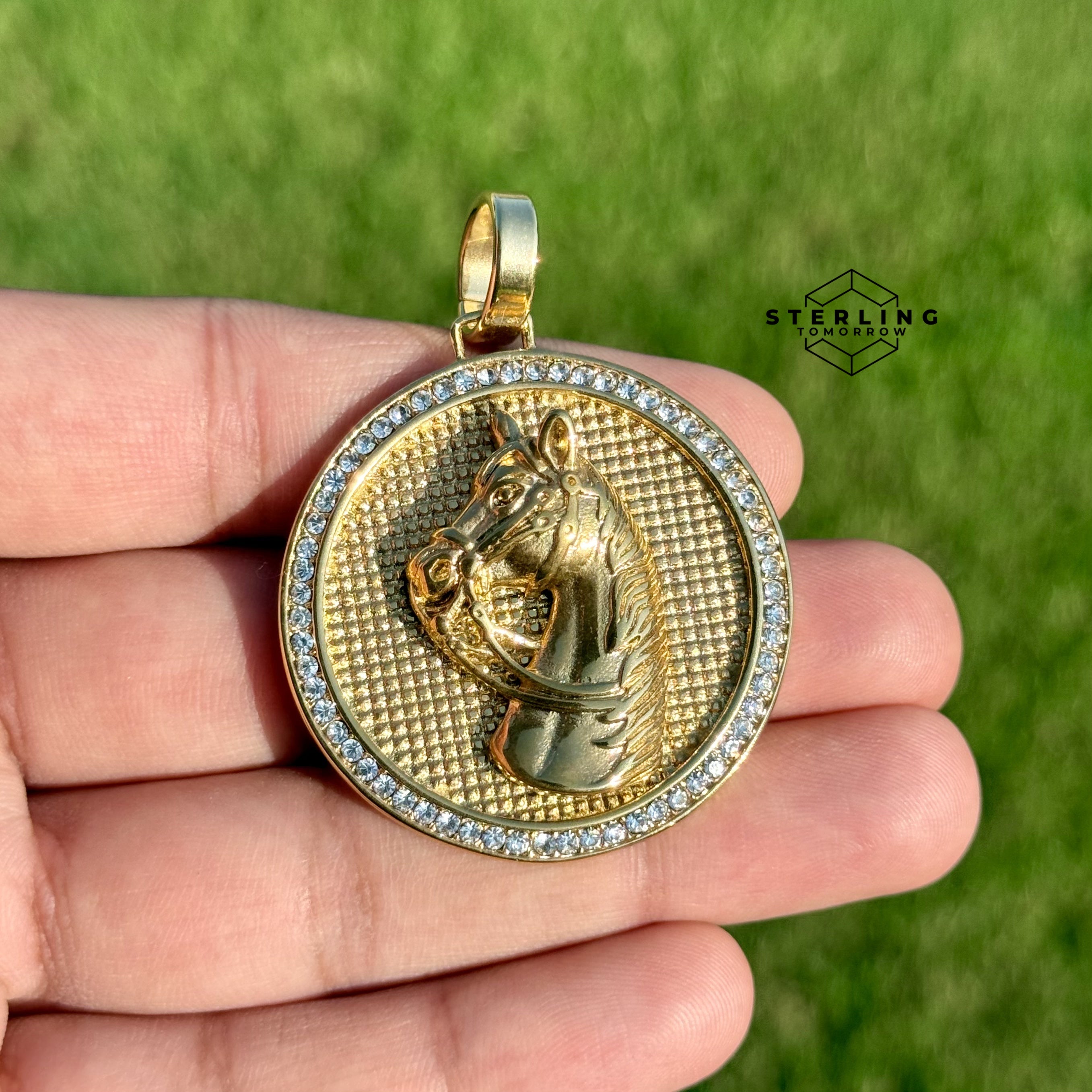 Horse Medallion Stainless Steel Pendant