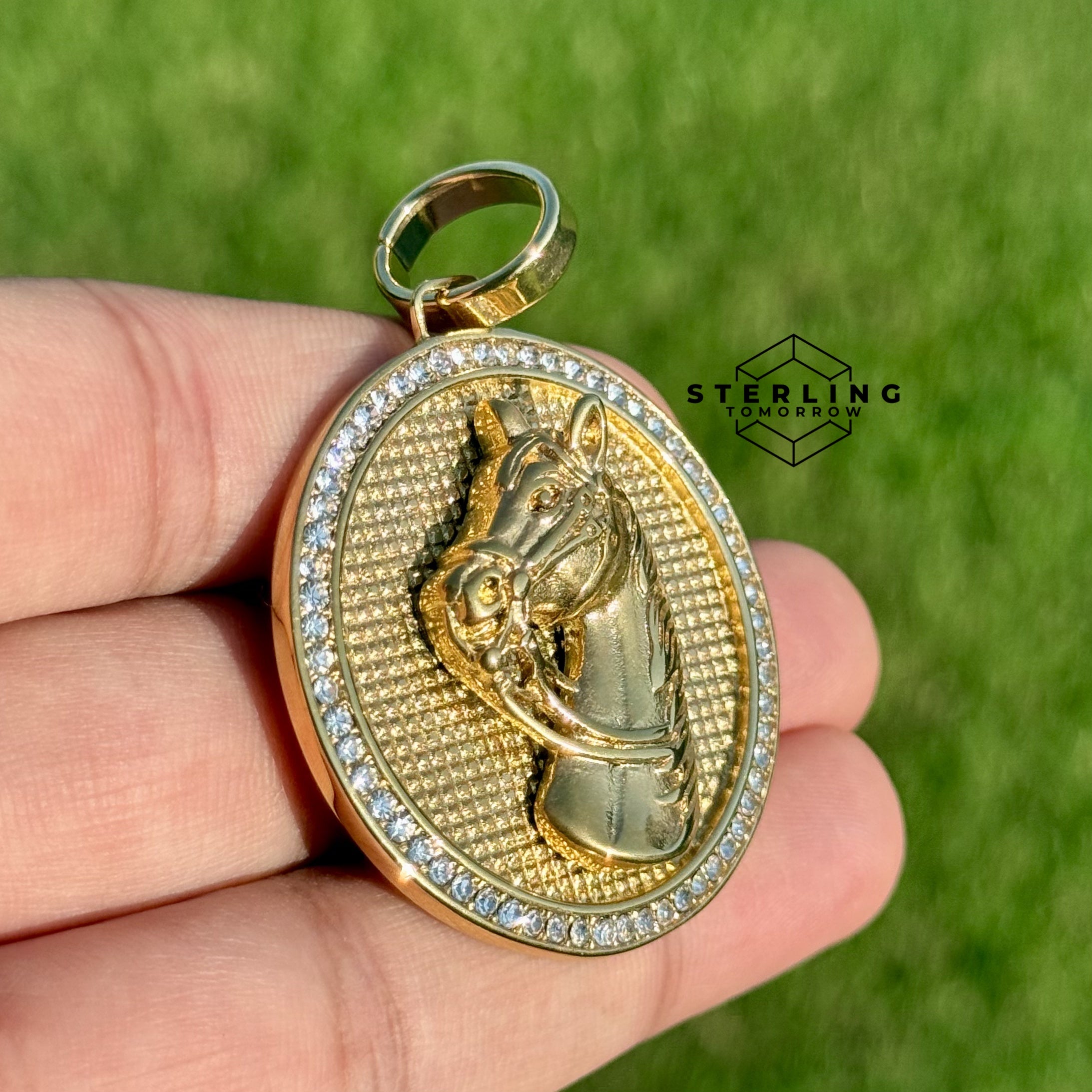 Horse Medallion Stainless Steel Pendant