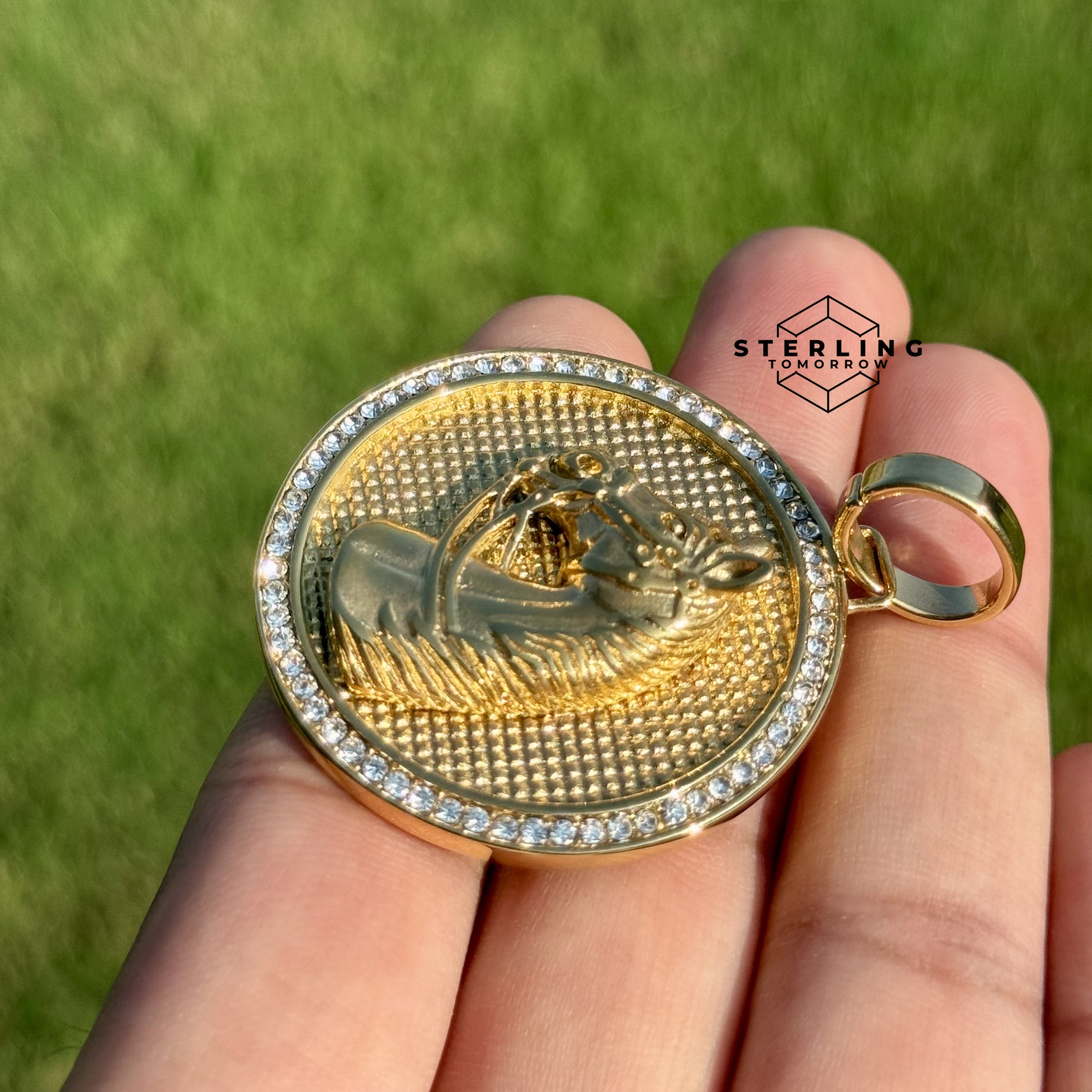 Horse Medallion Stainless Steel Pendant