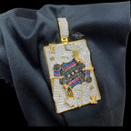 King Playing Card Pendant 14k Gold Finish