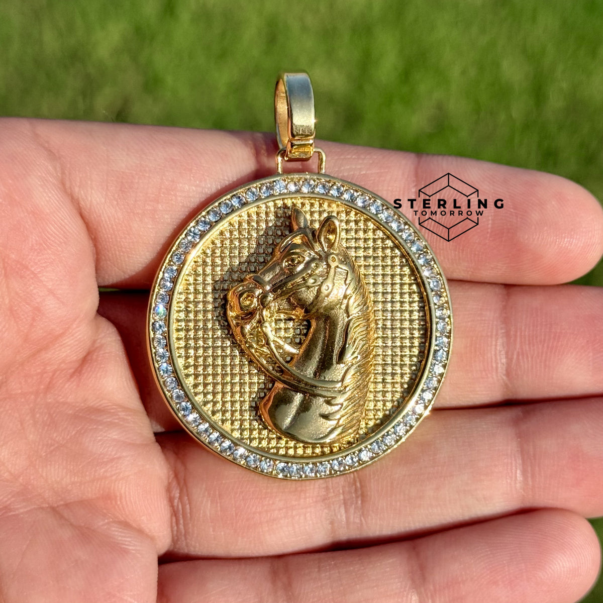 Horse Medallion Stainless Steel Pendant