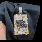 King Playing Card Pendant 14k Gold Finish