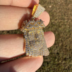 Moissanite Small Jesus Head Gold Tone