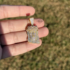 Moissanite Small Jesus Head Gold Tone