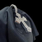 Baguette Cross Pendant 14k White Gold Finish