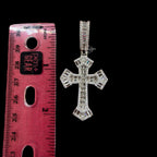 Baguette Cross Pendant 14k White Gold Finish