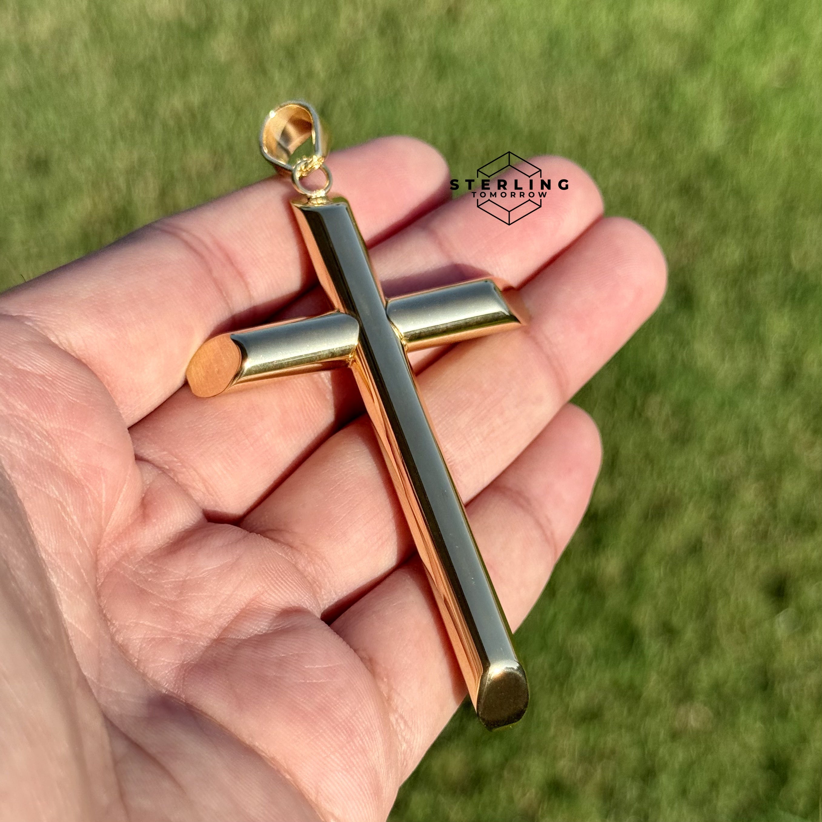 Large Cross Stainless Steel Pendant