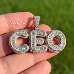 CEO Baguette Gold Tone Pendant
