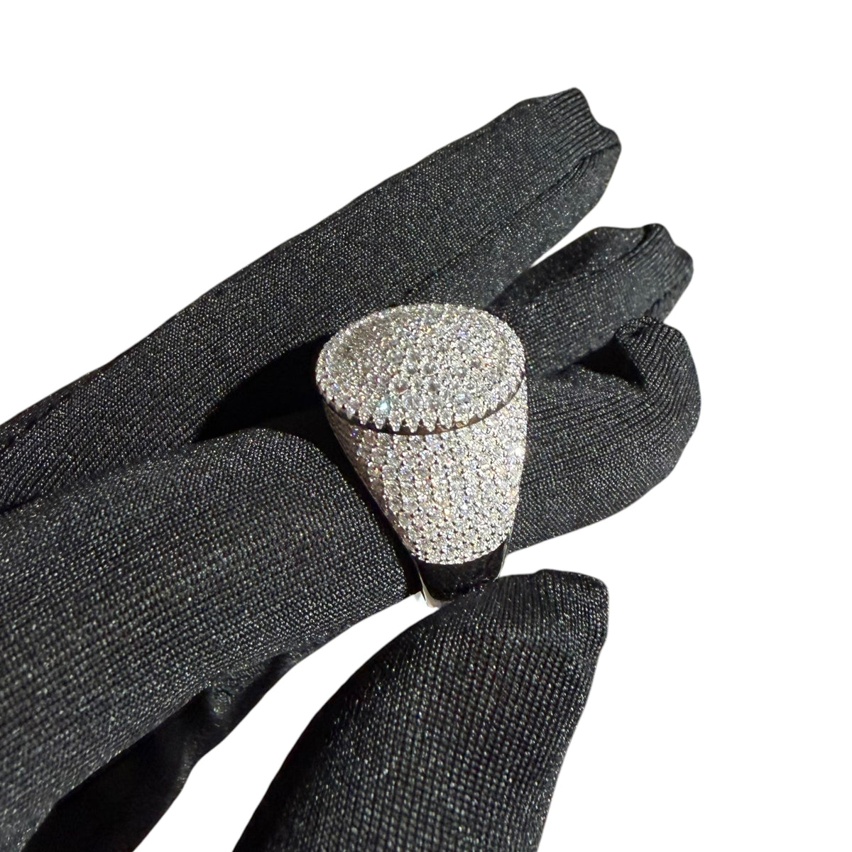 Moissanite Upside Down Pointer Mens Ring