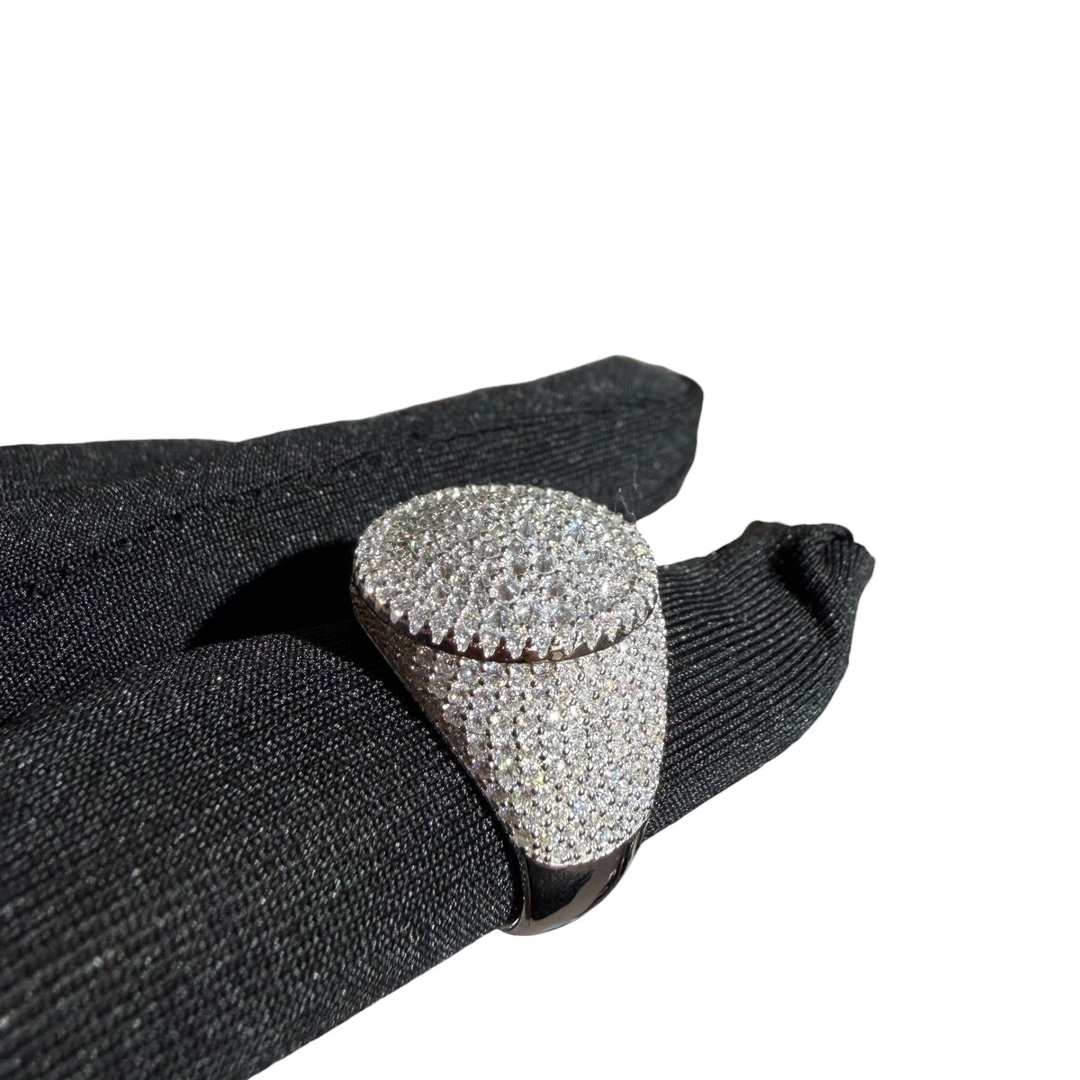 Moissanite Upside Down Pointer Mens Ring