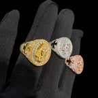 Moissanite Baguette Prayer Hands Cross Ring, Men's 925 Silver Iced Out Hip Hop Ring, Gold Rose Silver