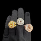 Moissanite Baguette Prayer Hands Cross Ring, Men's 925 Silver Iced Out Hip Hop Ring, Gold Rose Silver