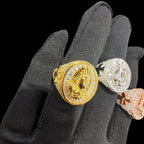 Moissanite Baguette Prayer Hands Cross Ring, Men's 925 Silver Iced Out Hip Hop Ring, Gold Rose Silver