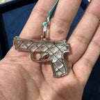 Moissanite Iced Gun Pendant