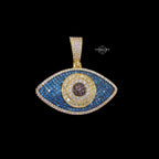 Blue Evil Eye Iced Out Pendant