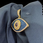 Blue Evil Eye Iced Out Pendant