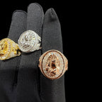 Moissanite Baguette Prayer Hands Cross Ring, Men's 925 Silver Iced Out Hip Hop Ring, Gold Rose Silver