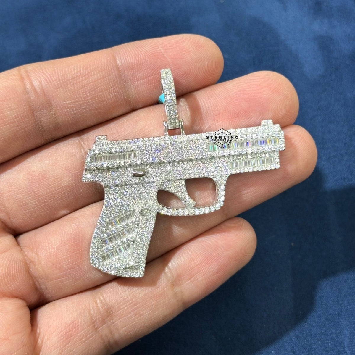 Moissanite Iced Gun Pendant