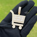Hustler Shopping Cart Gold Tone Hip Hop Pendant