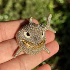 Shark Iced Out Gold Tone Stainless Steel Pendant