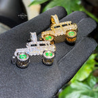 Iced Out Truck Pendant Chain CZ Diamond Hip Hop Necklace Gold or Silver Off Road Car Bling Jewelry