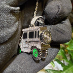 Iced Out Truck Pendant Chain CZ Diamond Hip Hop Necklace Gold or Silver Off Road Car Bling Jewelry