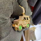 Iced Out Truck Pendant Chain CZ Diamond Hip Hop Necklace Gold or Silver Off Road Car Bling Jewelry
